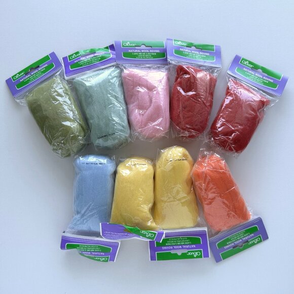 Clover Natural Wool Roving Lot of 9 Packs - Picture 1 of 11
